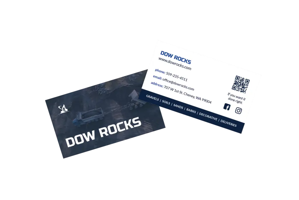 Dow excavating business card design.