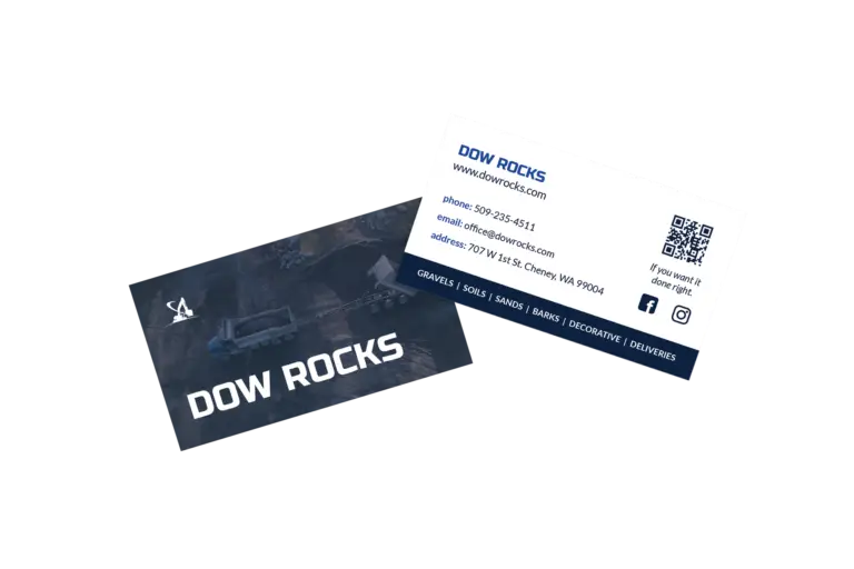 Dow excavating business card design.