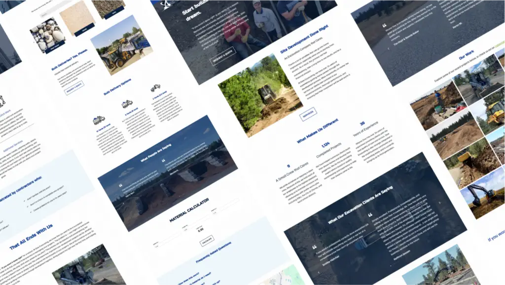 Dow Excavating Website Design.