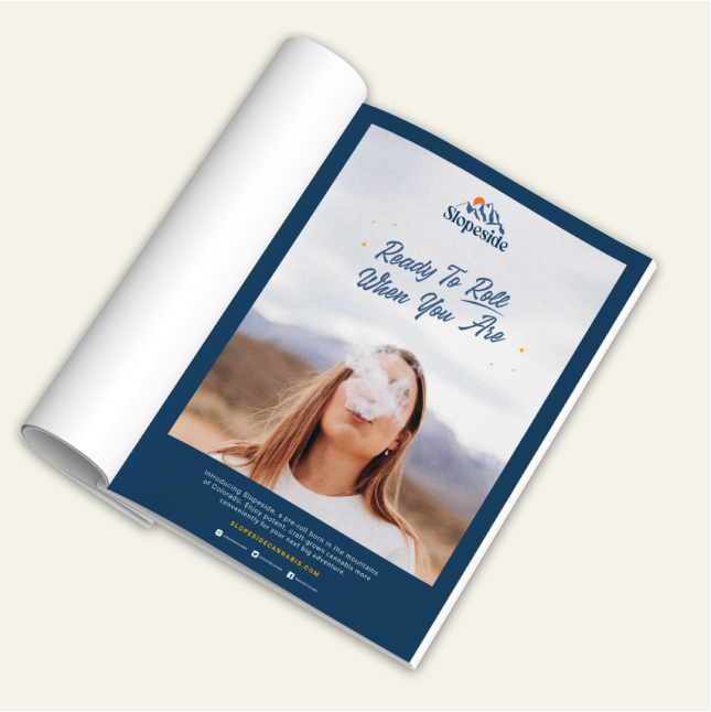 Slopeside ad design.