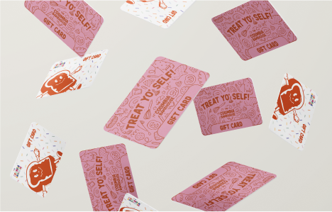 Columbia Bakehouse branded gift cards featuring custom designs by Hi Lo Design Co