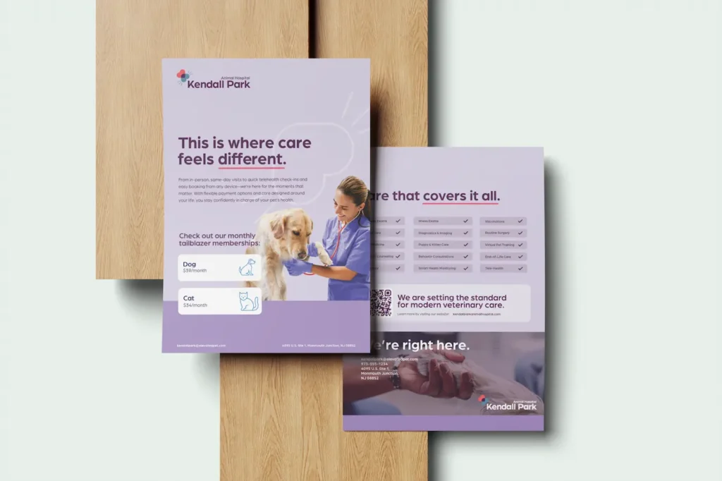 Elevated Veterinary Services marketing collateral — brand design portfolio by Hi Lo Design Co